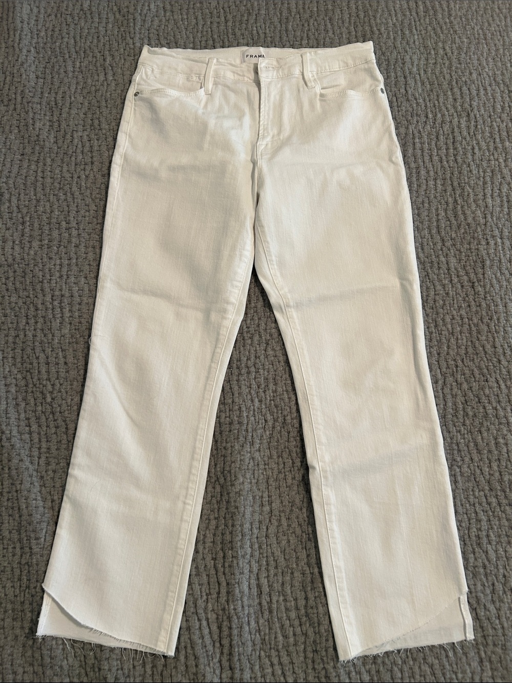 FRAME White Le High Straight Jeans